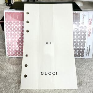 GUCCI organizer planner GM 6 hole refill paper stickers days months year NEW